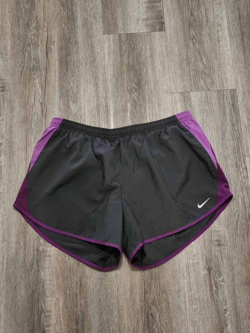 Nike Women's Black Running Shorts with Purple Accents